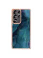 Предпазен удароустойчив гръб с мраморни шарки за Samsung Galaxy S25 Ultra - зелен