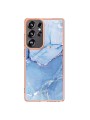 Предпазен удароустойчив гръб с мраморни шарки за Samsung Galaxy S25 Ultra - син
