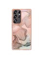 Предпазен удароустойчив гръб с мраморни шарки за Samsung Galaxy S25 Ultra - розов