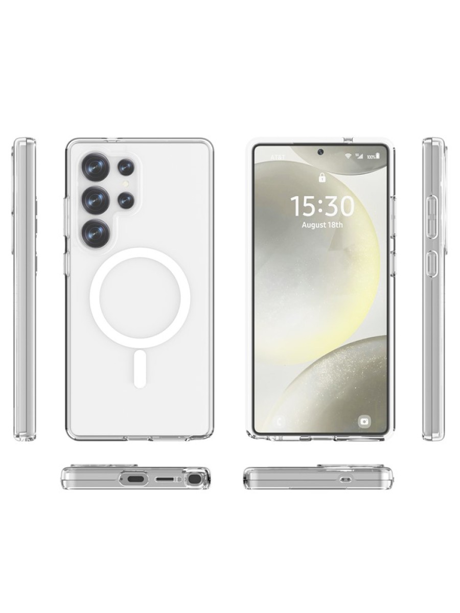 Удароустойчив предпазен гръб съвместим с Magsafe за Samsung Galaxy S25 Ultra - прозрачен