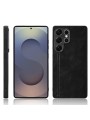 Предпазен гръб с текстура на телешка кожа за Samsung Galaxy S25 Ultra - черен