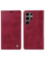 Калъф от еко кожа тип портмоне за Samsung Galaxy S25 Ultra - червен