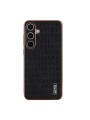 Предпазен гръб от еко кожа с крокодилски шарки за Samsung Galaxy S26+ - черен