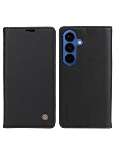 Калъф за телефон от еко кожа тип портмоне за Samsung Galaxy S26+ - черен
