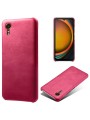 Предпазен гръб от eко кожа за Samsung Galaxy Xcover7 - розов