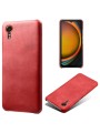 Предпазен гръб от eко кожа за Samsung Galaxy Xcover7 - червен