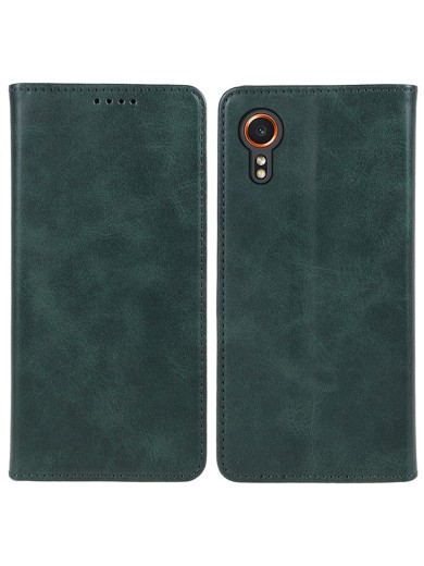 Калъф от еко кожа тип портмоне за Samsung Galaxy Xcover7 - зелен Калъф от еко кожа тип портмоне за Samsung Galaxy Xcover7 - зелен