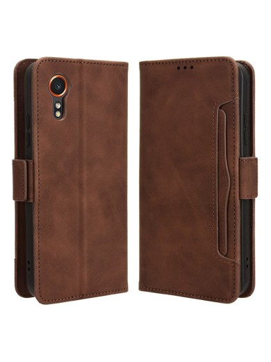 Калъф от еко кожа тип портмоне за Samsung Galaxy Xcover7 - кафяв Калъф от еко кожа тип портмоне за Samsung Galaxy Xcover7 - кафяв