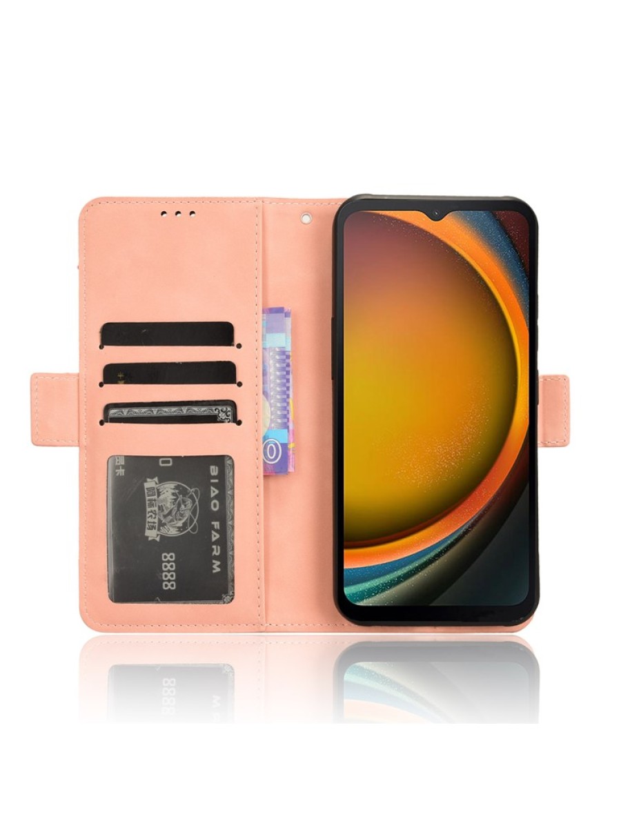 Калъф от еко кожа тип портмоне за Samsung Galaxy Xcover7 - розов