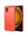 Мек удароустойчив гръб с текстура на карбонови влакна за Samsung Galaxy XCover7 Pro - червен