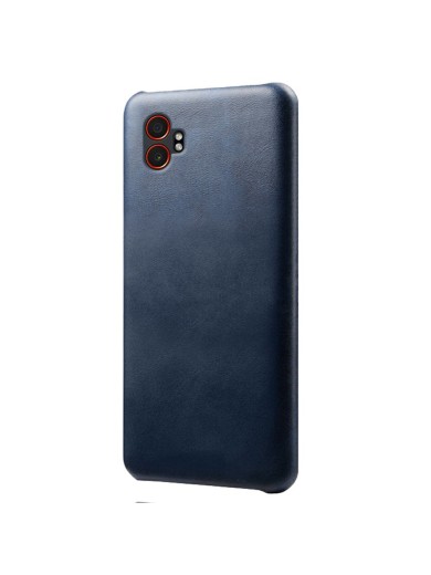 Устойчив на надраскване предпазен гръб от еко кожа за Samsung Galaxy XCover7 Pro - син