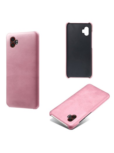 Устойчив на надраскване предпазен гръб от еко кожа за Samsung Galaxy XCover7 Pro - розов