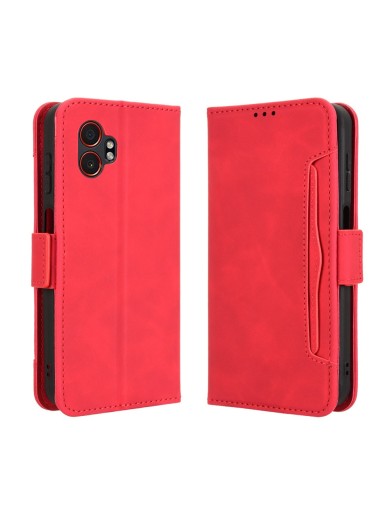 Калъф от еко кожа тип портмоне за Samsung Galaxy XCover7 Pro - червен