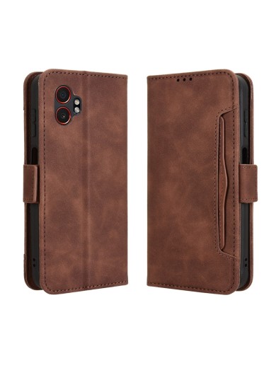 Калъф от еко кожа тип портмоне за Samsung Galaxy XCover7 Pro - кафяв
