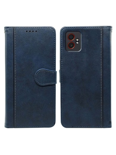 Калъф от еко кожа тип портмоне за Samsung Galaxy XCover7 Pro - син