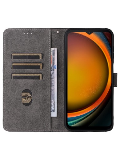 Калъф от еко кожа тип портмоне с RFID блокиране за Samsung Galaxy XCover7 Pro - кафяв