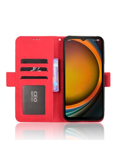 Калъф от еко кожа тип портмоне за Samsung Galaxy XCover7 Pro - червен