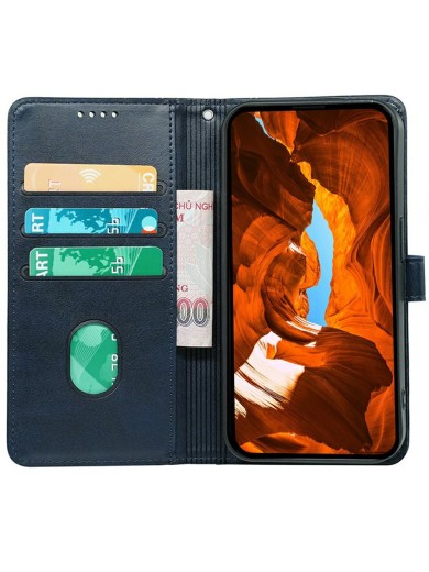 Калъф от еко кожа тип портмоне за Samsung Galaxy XCover7 Pro - син