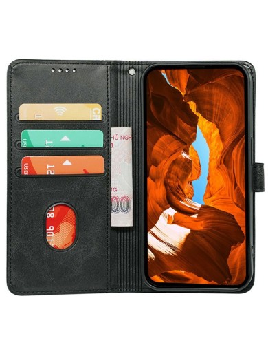 Калъф от еко кожа тип портмоне за Samsung Galaxy XCover7 Pro - черен