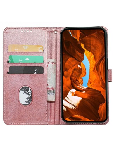 Калъф от еко кожа тип портмоне за Samsung Galaxy XCover7 Pro - розов
