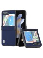 Предпазен гръб от еко кожа за Samsung Galaxy Z Flip5 - син