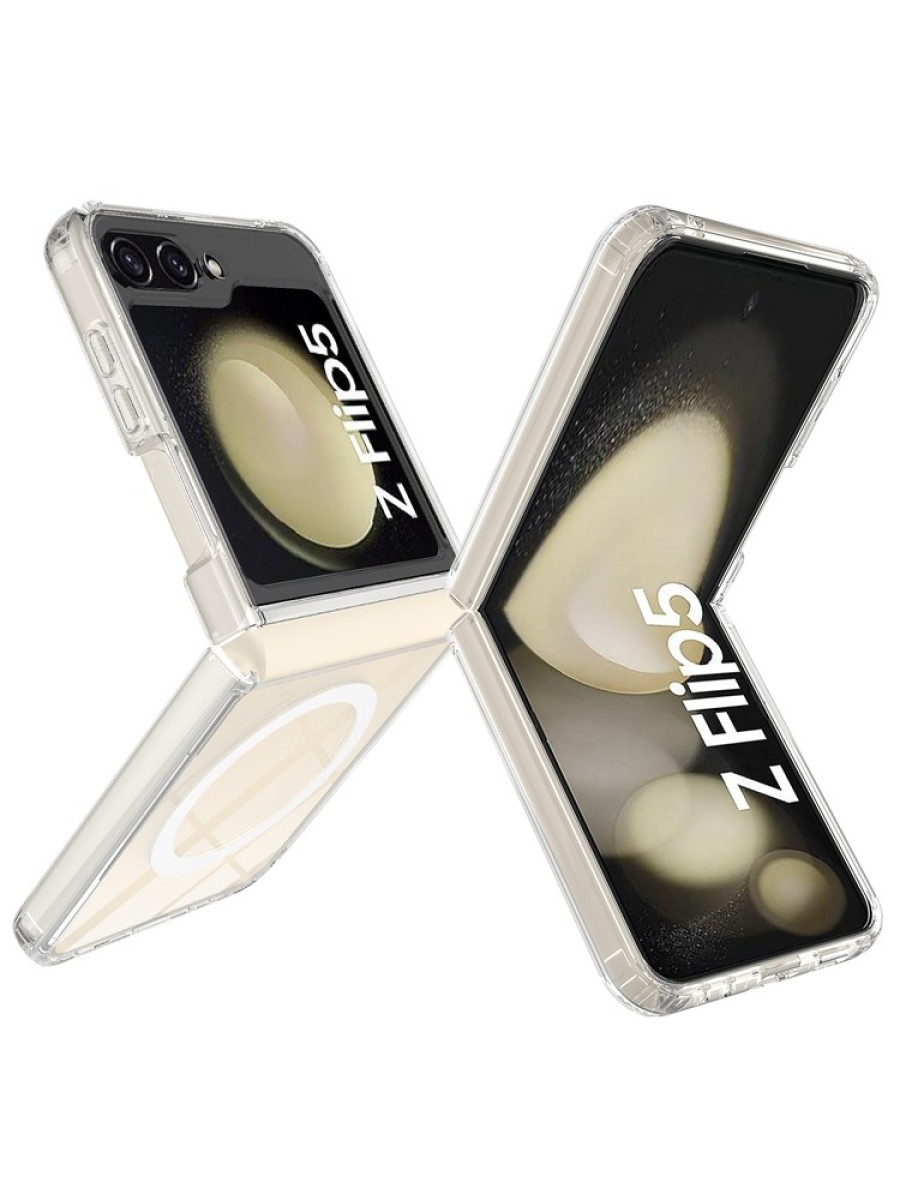 Предпазен гръб съвместим с MagSafe за Samsung Galaxy Z Flip5 - прозрачен