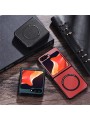 Удароустойчив гръб от еко кожа съвместим с MagSafe за Samsung Galaxy Z Flip6 - бял