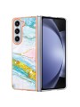 Предпазен удароустойчив гръб с мраморни шарки за Samsung Galaxy Z Fold5 - шарен