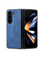Противоплъзгащ се тънък гръб от еко кожа за Samsung Galaxy Z Fold6 - син