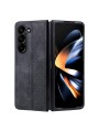 Противоплъзгащ се тънък гръб от еко кожа за Samsung Galaxy Z Fold6 - черен