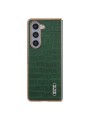 Предпазен гръб от еко кожа с крокодилски шарки за Samsung Galaxy Z Fold6 - зелен