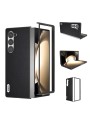 Удароустойчив калъф от телешка кожа и поликарбонат за Samsung Galaxy Z Fold6 - черен