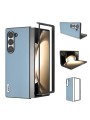 Удароустойчив калъф от телешка кожа и поликарбонат за Samsung Galaxy Z Fold6 - син