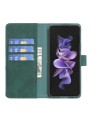 Калъф от еко кожа тип портмоне с геометрични линии за Samsung Galaxy Z Fold6 - зелен