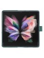 Калъф от еко кожа тип портмоне с геометрични линии за Samsung Galaxy Z Fold6 - зелен
