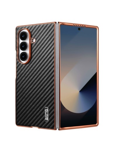 Предпазен гръб с галванично покритие и еко кожа за Samsung Galaxy Z Fold7 - черен Предпазен гръб с галванично покритие и еко кожа за Samsung Galaxy Z Fold7 - черен