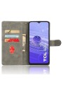 Калъф от еко кожа тип портмоне с RFID блокиране за TCL 40R - черен
