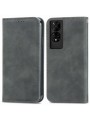 Калъф от еко кожа тип портмоне за TCL 50 5G - сив