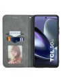Калъф от еко кожа тип портмоне за TCL 50 5G - сив