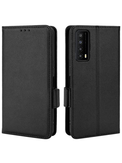 Калъф от еко кожа с личи текстура за TCL Stylus - черен