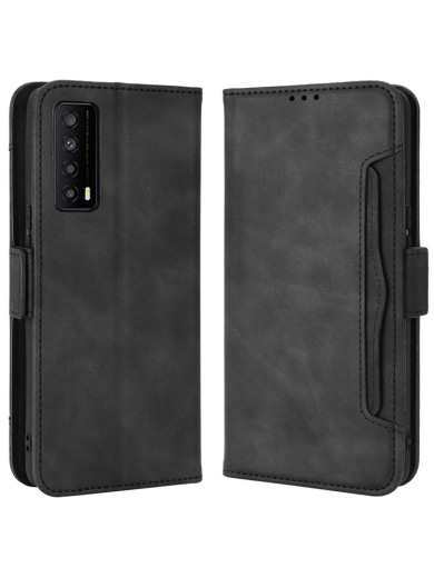 Калъф от еко кожа тип портмоне за TCL Stylus - черен