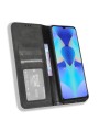 Калъф от еко кожа с ретро текстура тип портмоне за TECNO Spark 10 - черен