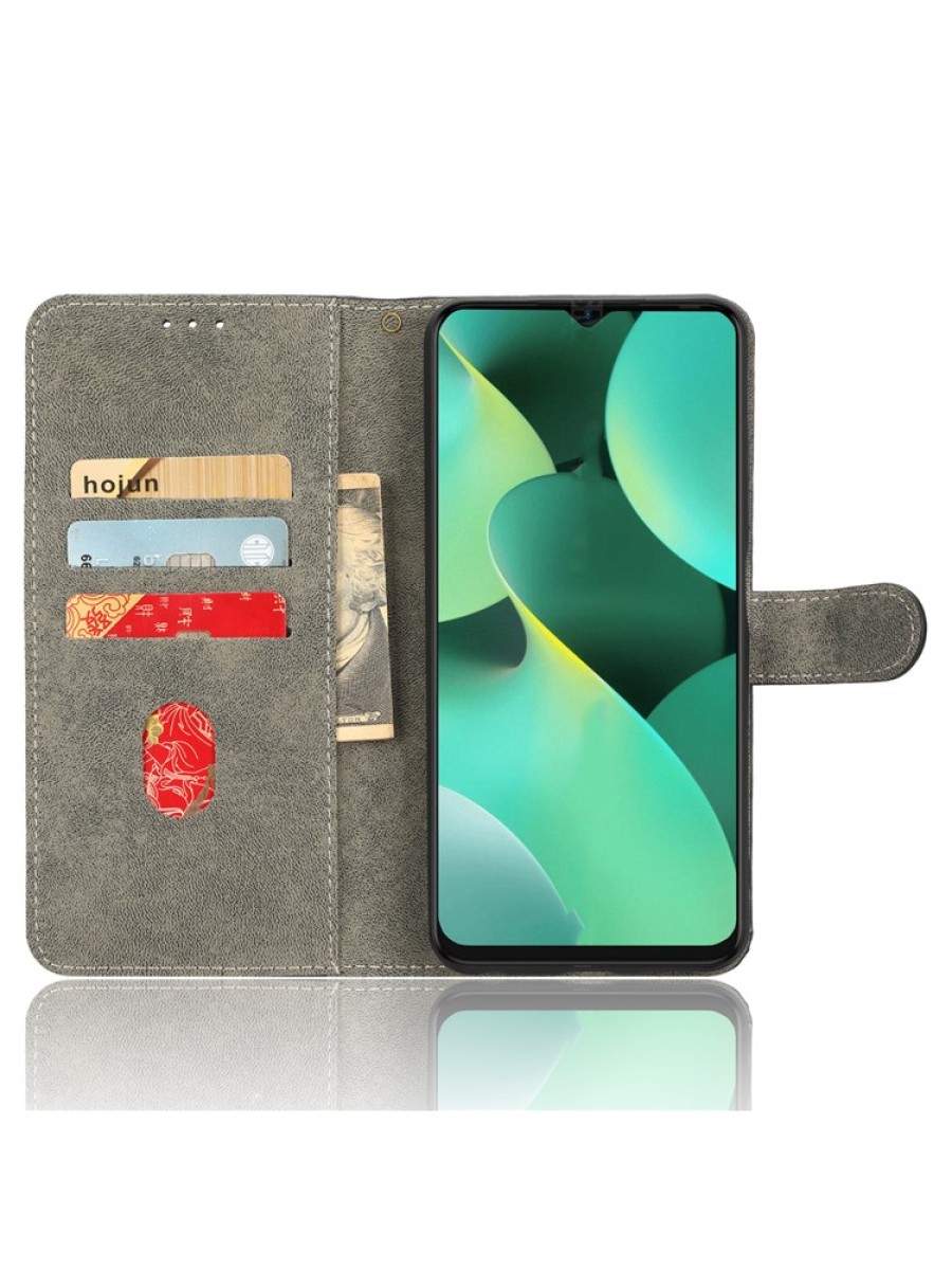 Калъф от еко кожа тип портмоне с RFID блокиране за TECNO Spark 10C - черен