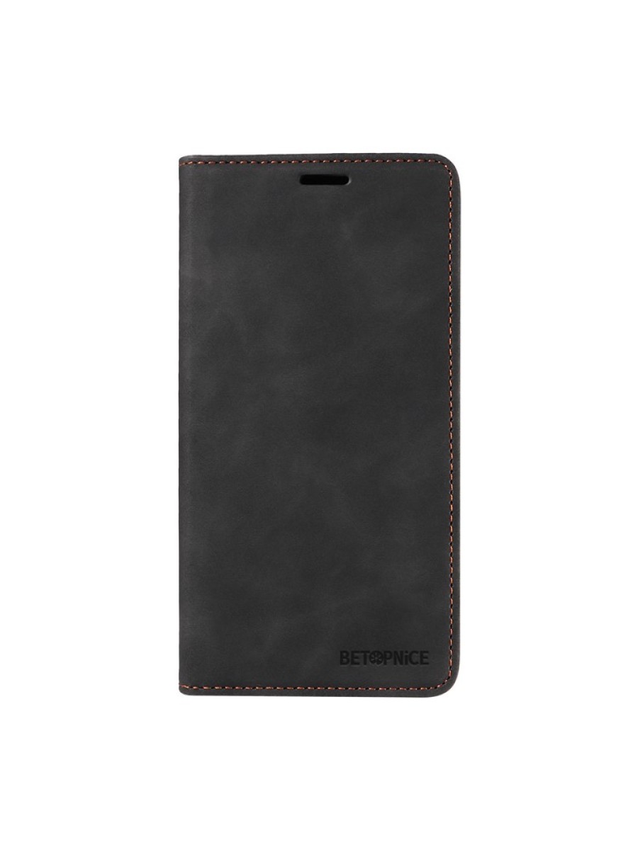 Калъф от еко кожа тип портмоне с RFID  блокираща технология за TECNO Spark 30 - черен