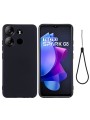 Предпазен удароустойчив силиконов гръб с каишка за TECNO Spark Go 2023 - черен