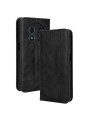 Калъф от еко кожа с ретро текстура тип портмоне за Ulefone Note 15 - черен
