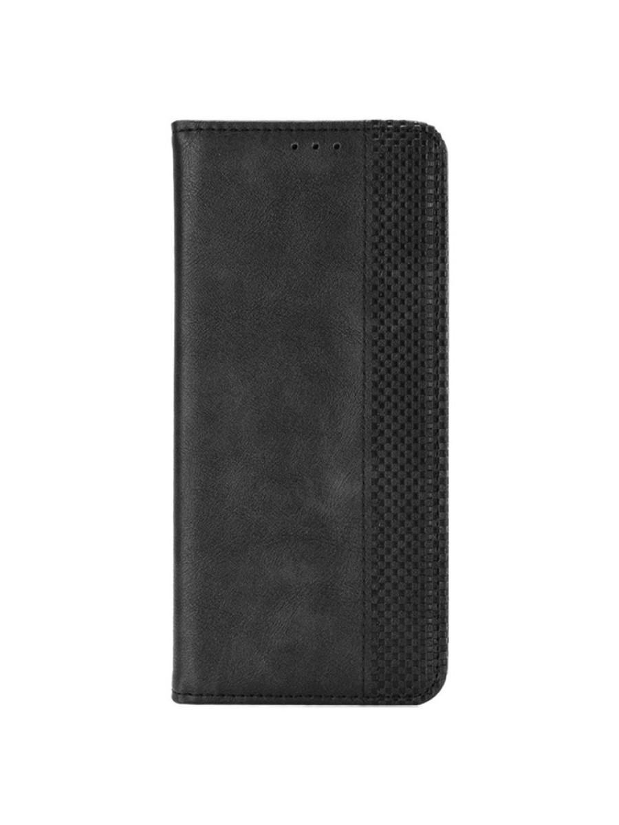 Калъф от еко кожа с ретро текстура тип портмоне за Ulefone Note 15 - черен
