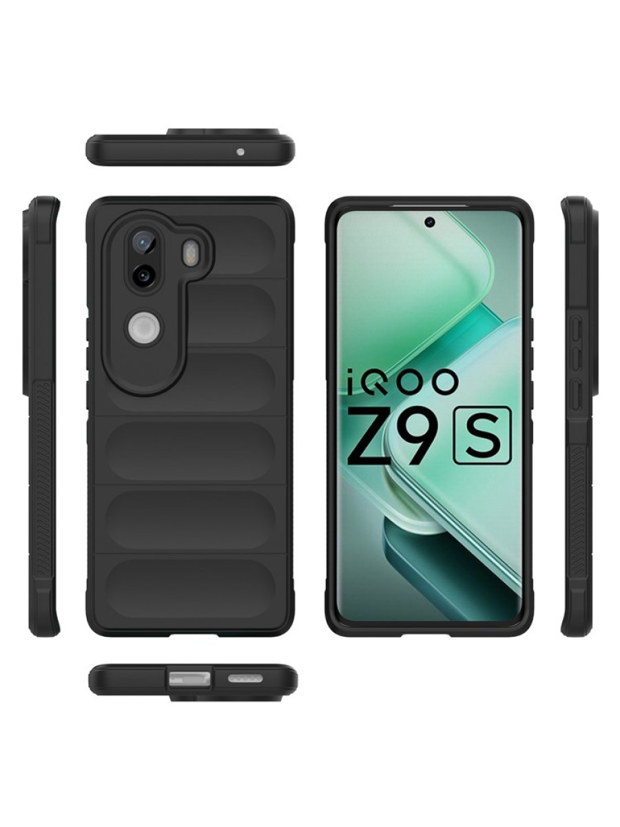 Противоплъзгащ предпазен гръб за vivo iQOO Z9s - черен