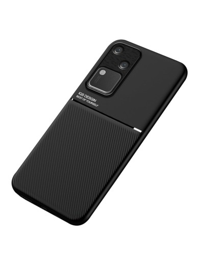 Гръб с покритие от еко кожа за vivo S18 - черен