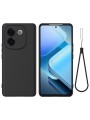 Предпазен удароустойчив силиконов гръб с каишка за vivo T3 Pro - черен